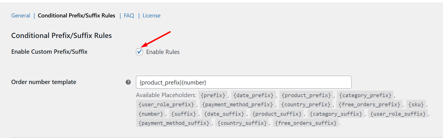 Conditional Prefix/Suffix Rules for Order Numbers 1 Conditional Prefix/Suffix Rules for Order Numbers - Tyche Softwares Documentation