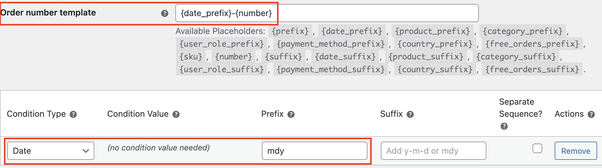 Conditional Prefix/Suffix Rules for Order Numbers - Tyche Softwares Documentation
