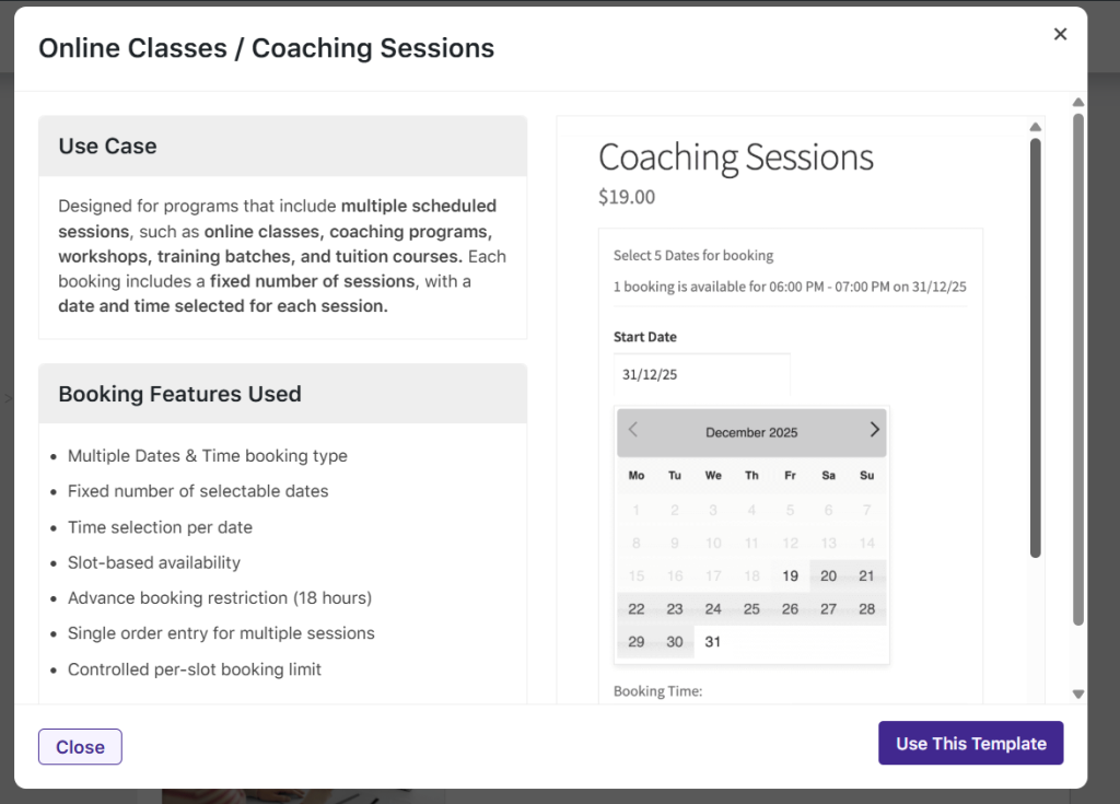 Online Classes / Coaching Sessions