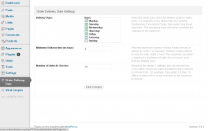 Order Delivery Date - Admin Settings