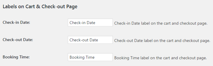 change field labels with Booking & Appointment Plugin for WooCommerce- Labels on Cart & Check-out Page