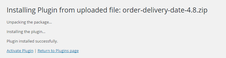 Installing The Plugin: Order Delivery Date Pro For WooCommerce 2 Installation Page
