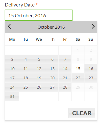 Checkout Page with Specific Delivery Dates enabled