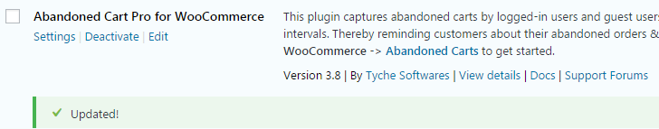 Plugin Updated - How to Update the Abandoned Cart Pro for WooCommerce plugin