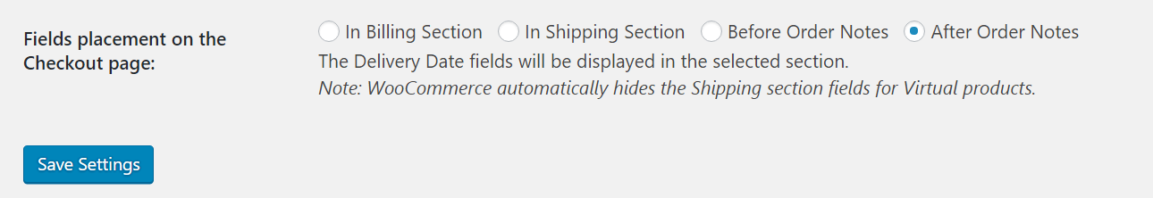 Set Delivery Date & Time fields placement - After Order Notes Admin Setting