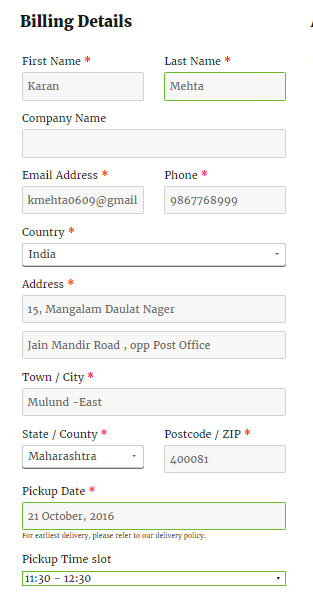 Set Delivery Date & Time fields placement - Billing Section Checkout Page