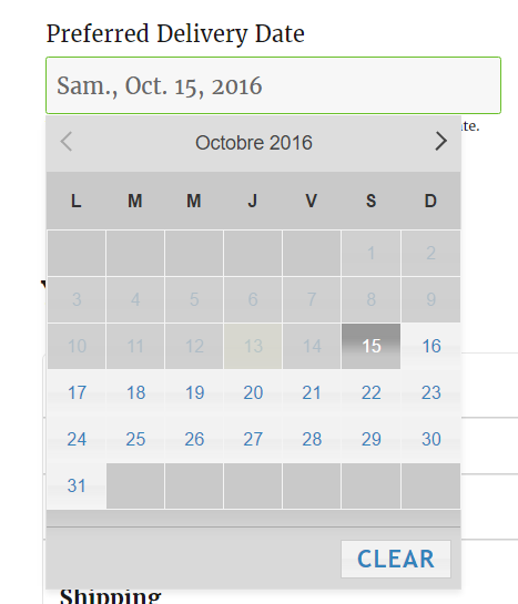 Change Delivery Date calendar in WooCommerce - Calendar Language Checkout Page