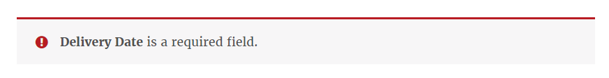 Delivery Date Error