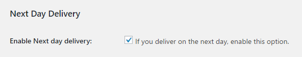 Enable Next Day Delivery