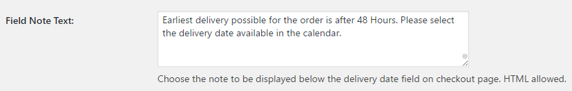 Change the labels for Delivery date & Time fields in Order Delivery Date Pro for WooCommerce - Field Note Text