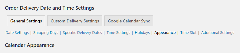 Change Delivery Date calendar in WooCommerce - General Settings