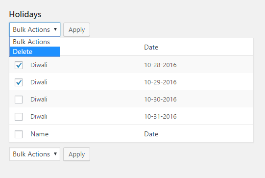 Exclude Holidays 6 Exclude Holidays in Order Delivery Date Pro for WooCommerce plugin - Holiday Delete Option