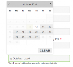 Change Delivery Date calendar in WooCommerce - First Day of Week Checkout Page