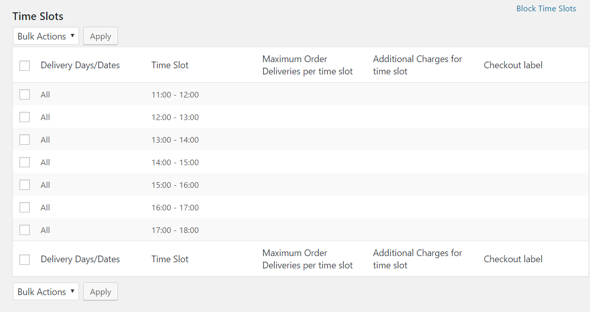 Block a time slot in Order Delivery Date Pro for WooCommerce - Block Time Slots Link