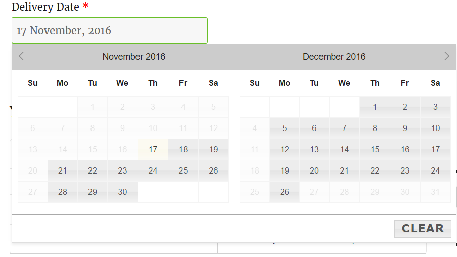 Limit available dates for delivery in WooCommerce - Checkout Page
