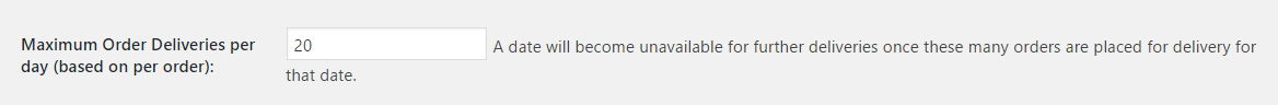 Limit the number of deliveries per product quantity in WooCommerce - Maximum Order Deliveries per day (based on per order)