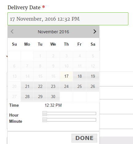 Setup minimum required time for delivery in WooCommerce - Minimum Delivery Time (in hours) for Delivery Time range Checkout Page