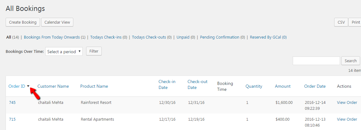 view all your booked services- Search of Bookings by ascending or descending order view all your booked services- Search of Bookings by ascending or descending order