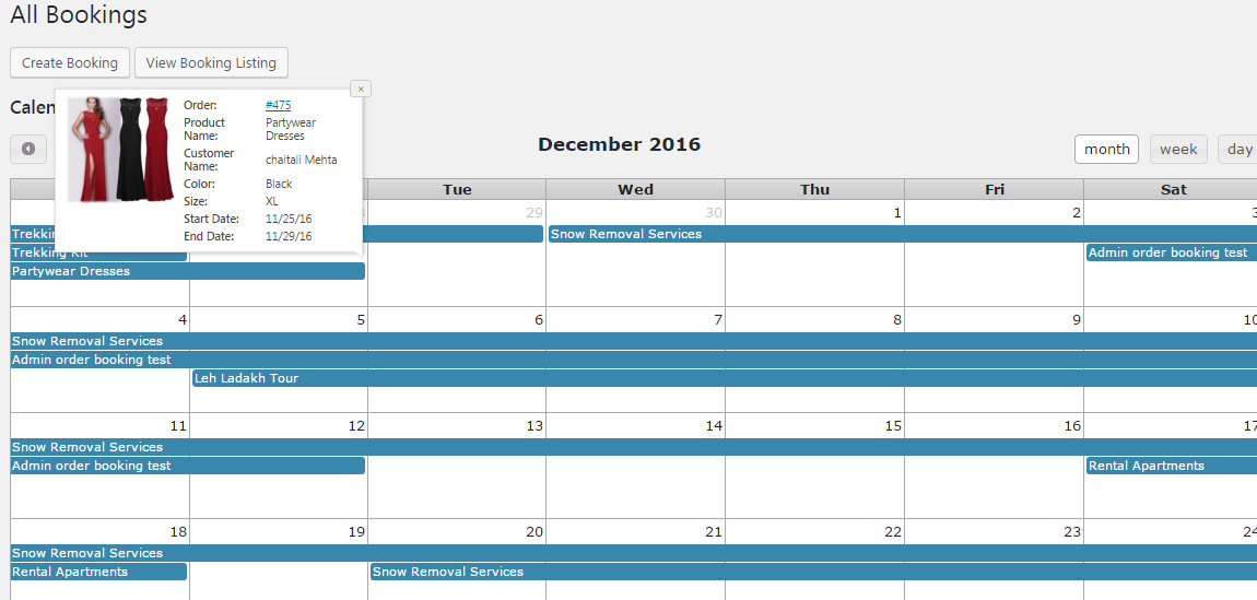 view all your booked services- View Bookings in Calendar View view all your booked services- View Bookings in Calendar View