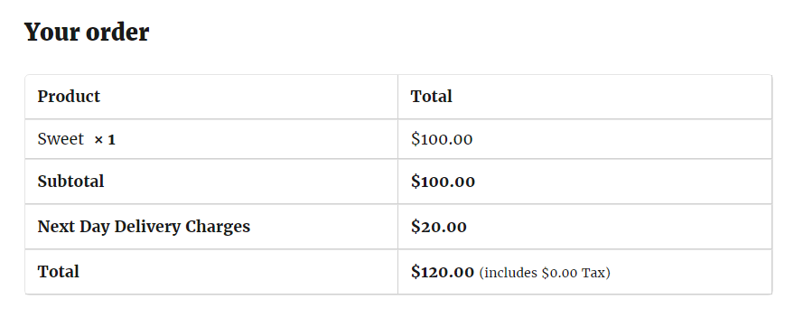 Additional Delivery charges for Next day delivery 3 Next day delivery charges in Order Delivery Date Pro for WooCommerce - Additional Charges for next day delivery Checkout Page