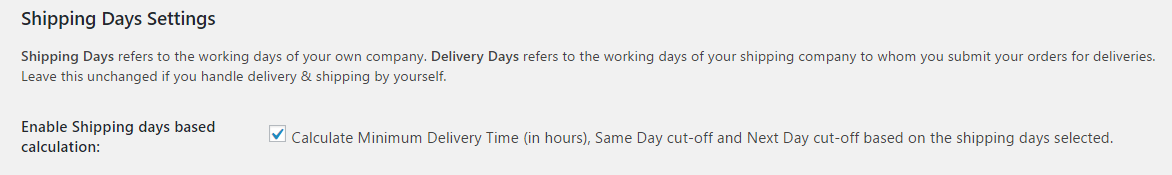 Difference between Delivery days and Shipping days in WooCommerce - Enable Shipping days based calculation
