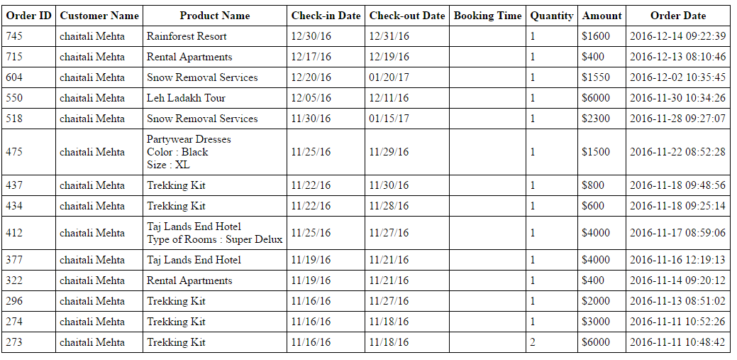 view all your booked services- Print Preview view all your booked services- Print Preview