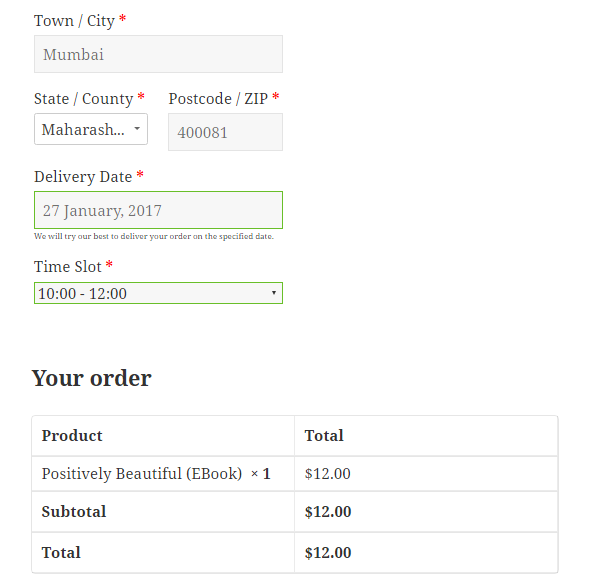Enable Delivery Date & Time Slot on Checkout Page for Virtual Product