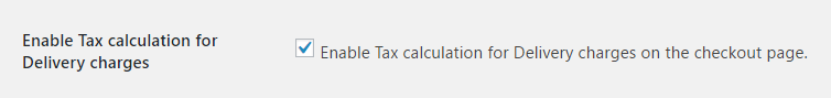 Enable Tax calculation for Delivery charges