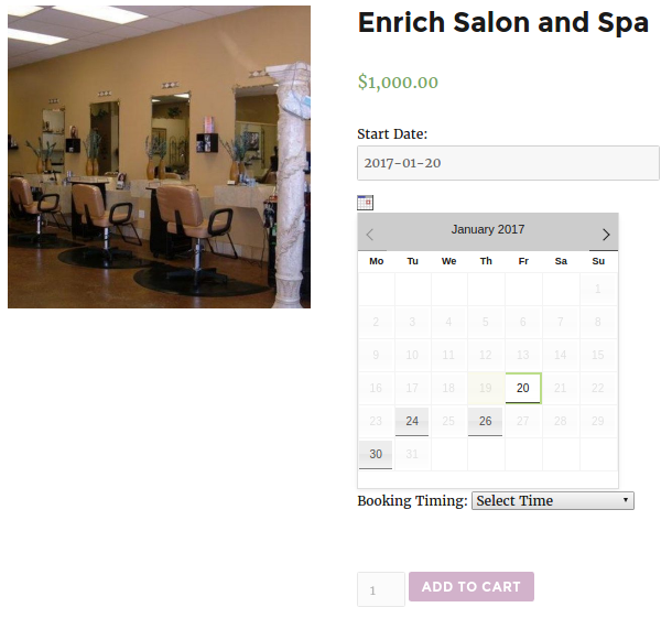 show booking calendar always visible- Frontend of Enrich Salon and Spa after Enabling Inline calendar Frontend of Enrich Salon and Spa after Enabling Inline calendar