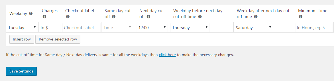 Set before and after weekday for next day cut-off time in WooCommerce - Weekday before next day cut-off time 