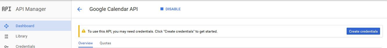 Global Level Export – Automated/Manual 2 Export Bookings from WooCommerce to Google Calendar - Create Credentials