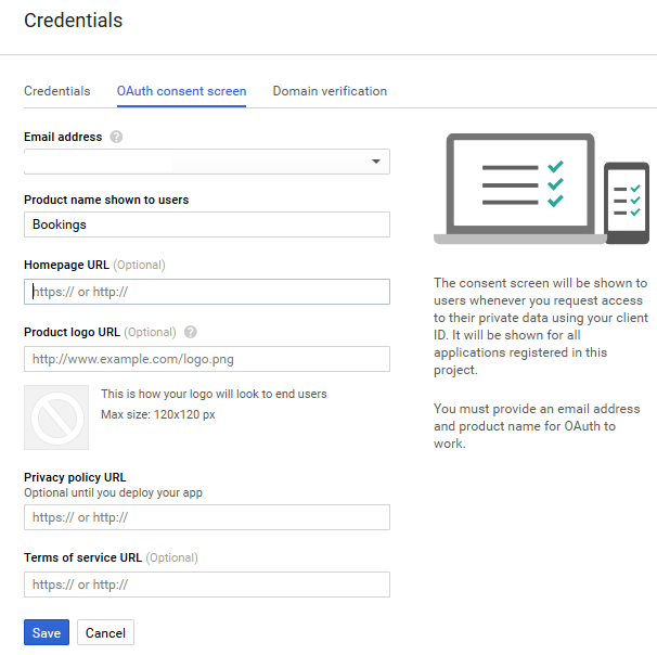 Export Bookings from WooCommerce to Google Calendar - OAuth Consent Screen