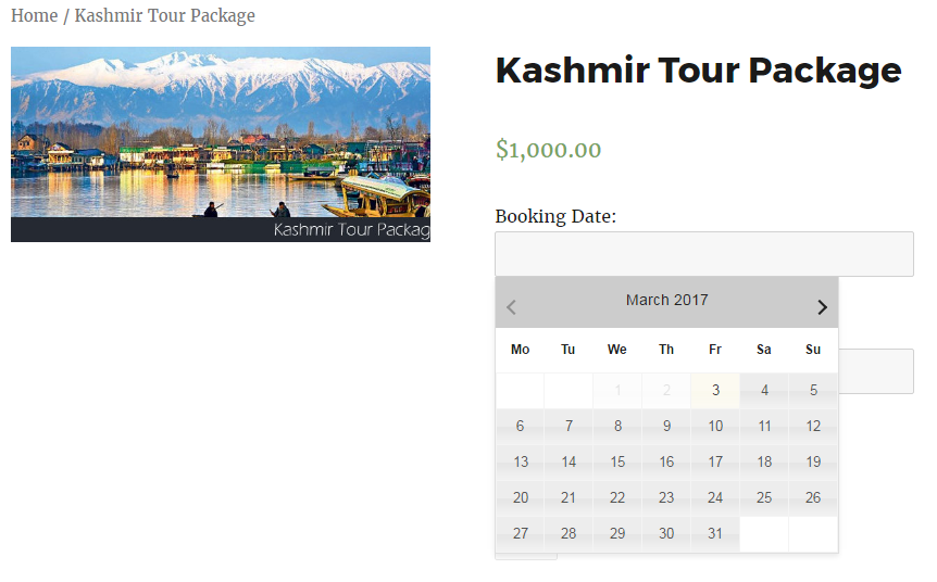 release booking date and time- Frontend of Kashmir Tour Packages