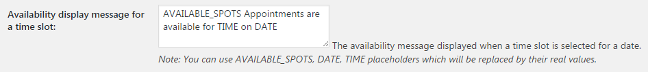 Customize Availability Messages Displayed On A Product Page- Availability display message for a time slot