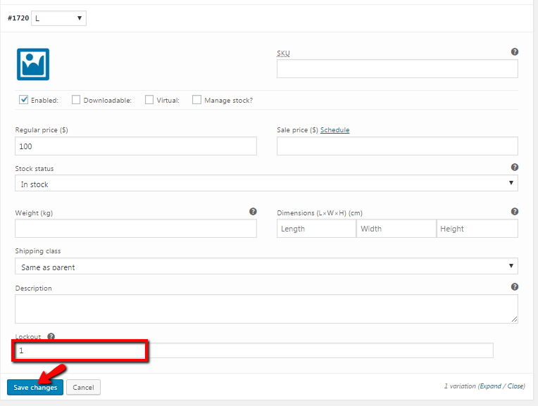 set the lockout limit of each variation- Set Lockout for each variable 