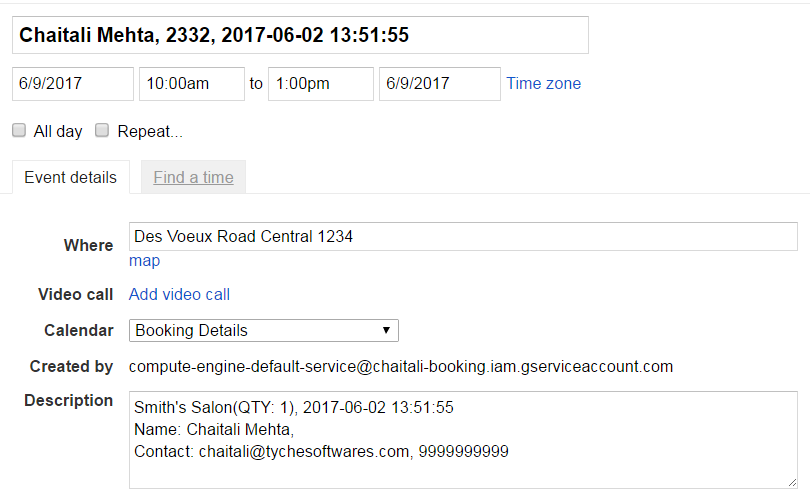 send WooCommerce Bookings to different Google Calendars- Booking Details