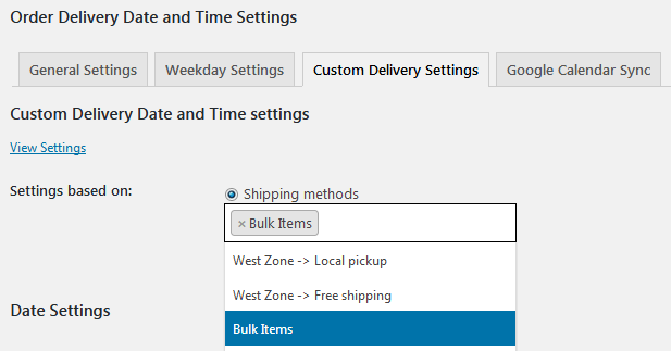 How to setup delivery date & time for different WooCommerce Shipping Classes?