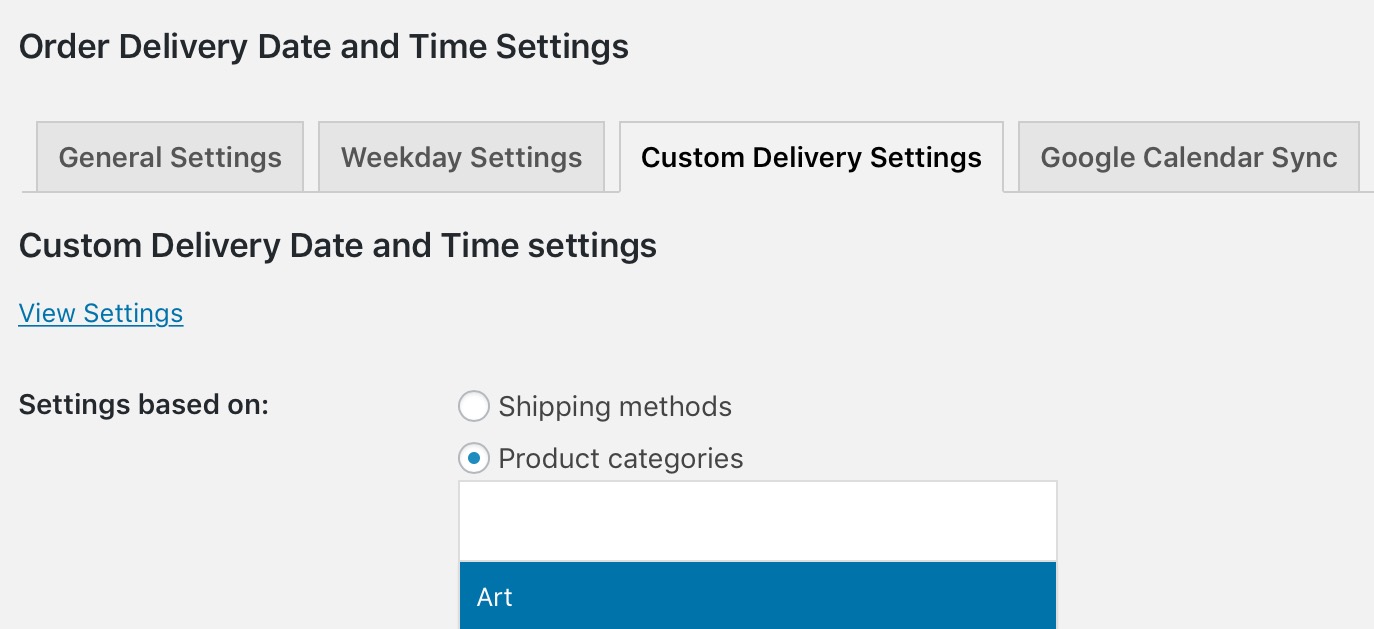 Custom Delivery Settings for Defaults WooCommerce Product Categories - Tyche Softwares Documentation