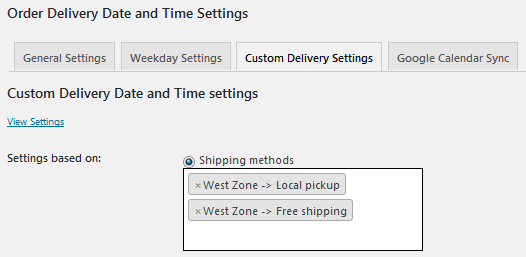 How to setup delivery date & time settings for different WooCommerce shipping methods?