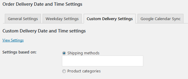 How to setup delivery date & time settings for different WooCommerce shipping methods?