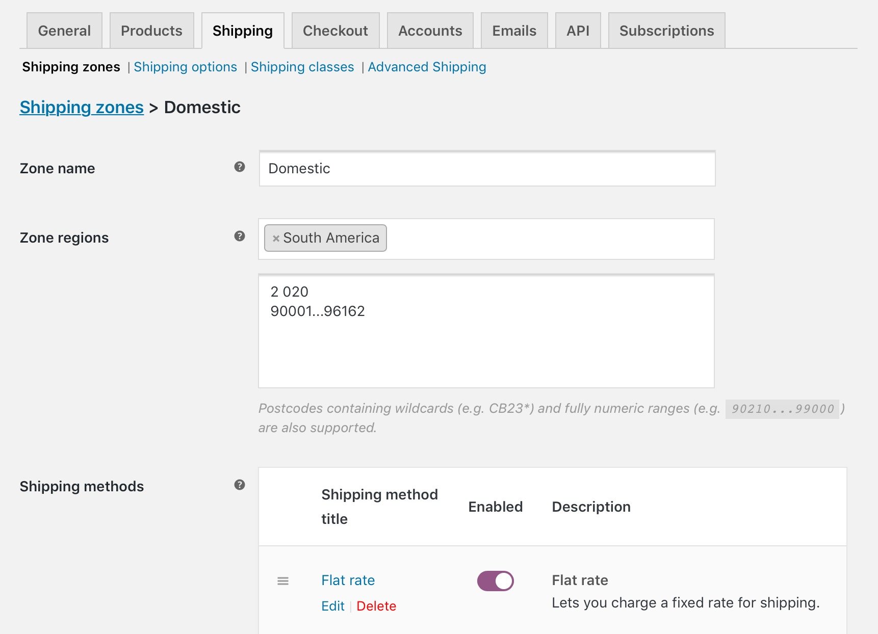 Understanding the process of setting WooCommerce Shipping Zones by postal codes