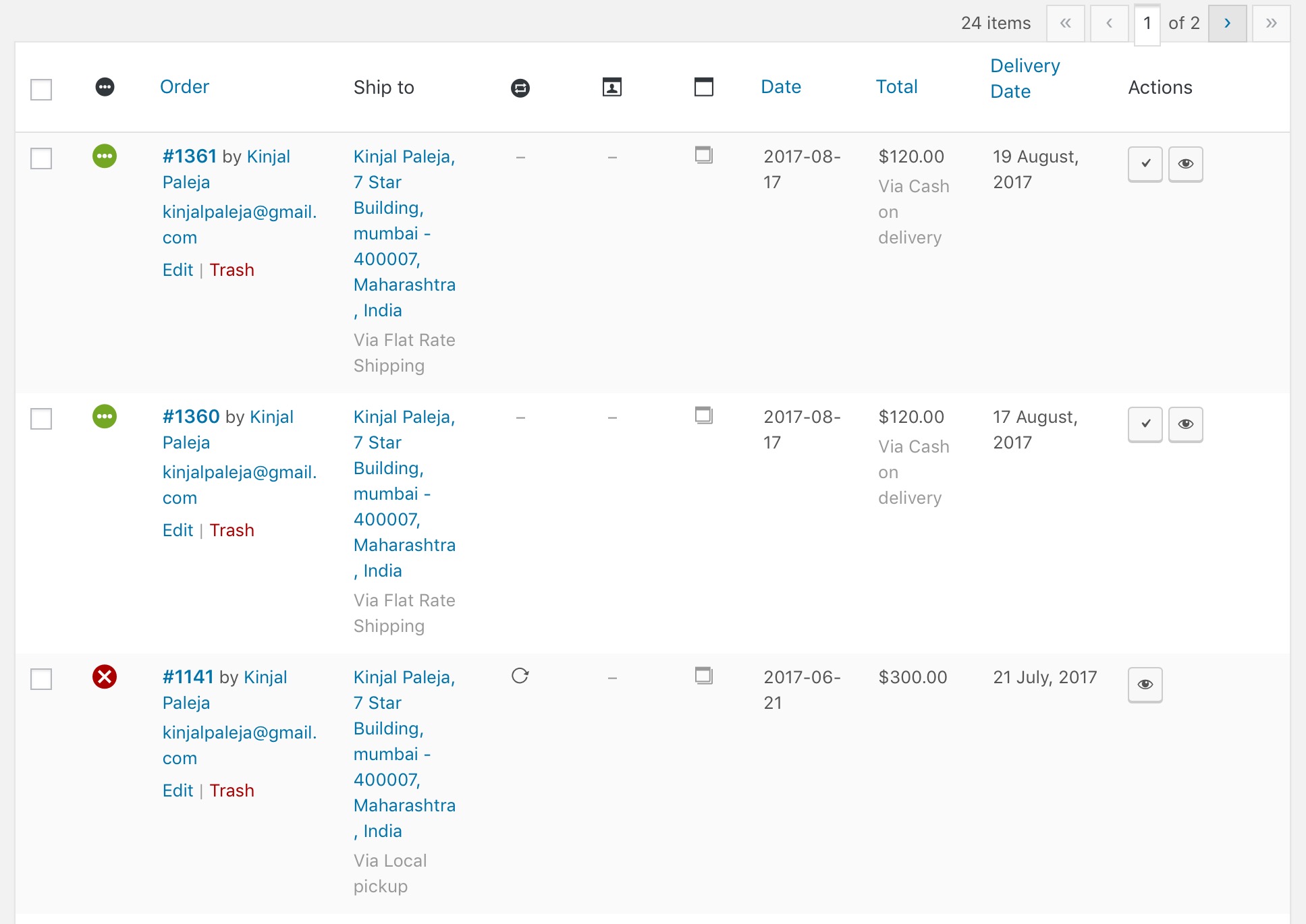 A look at how WooCommerce Orders page is useful in reviewing order delivery details