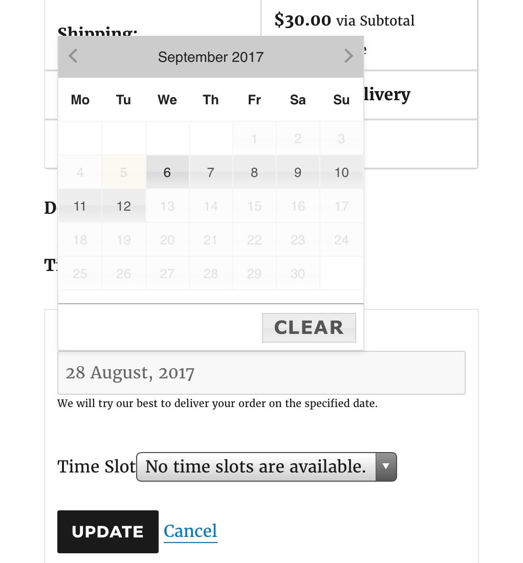 Quick guide for admin and customers on editing delivery dates for already placed WooCommerce orders