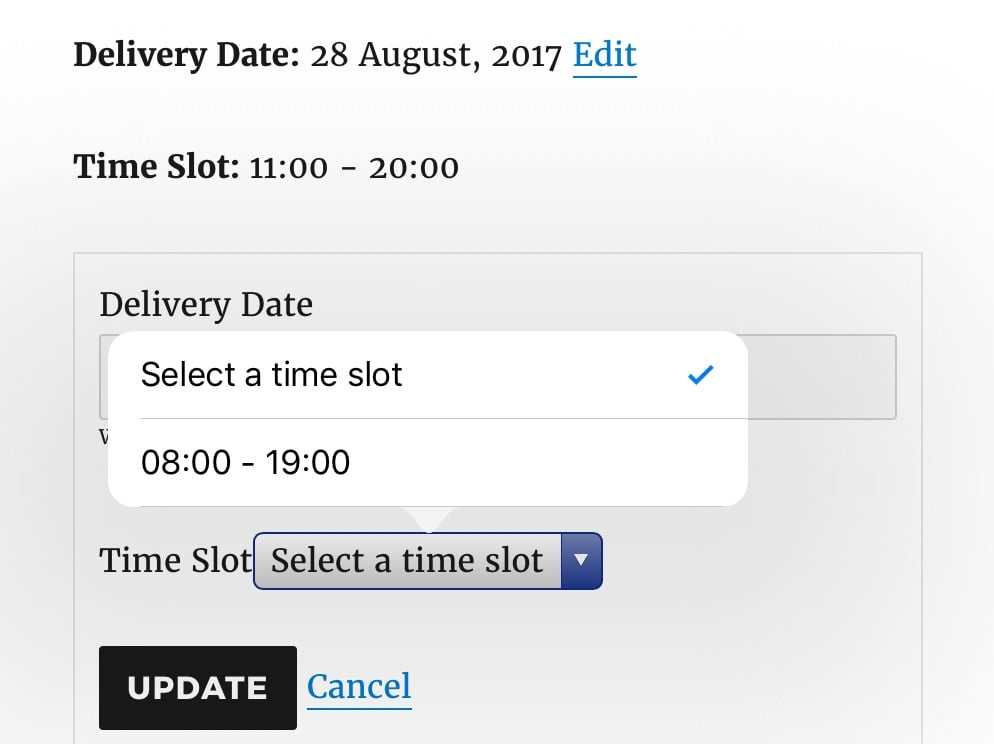 Quick guide for admin and customers on editing delivery dates for already placed WooCommerce orders