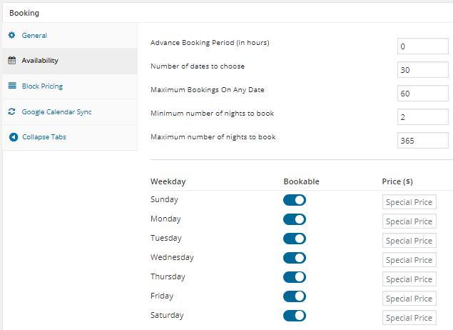 Minimum Night Booking for Multiple Nights - Tyche Softwares Documentation