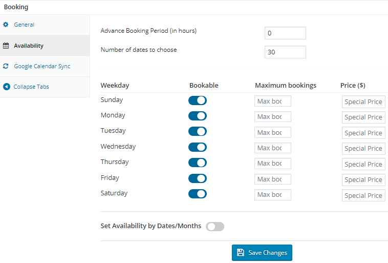 How to setup holidays/blackout dates at the product level - Tyche Softwares Documentation