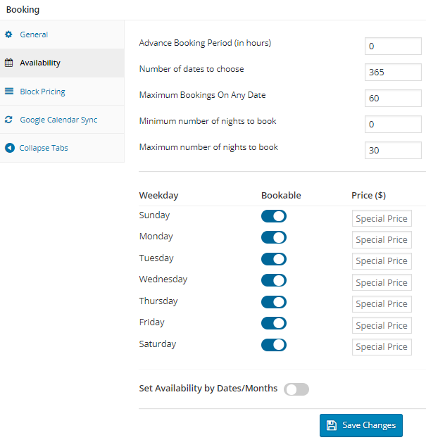 Maximum Night Booking for Multiple Nights - Tyche Softwares Documentation