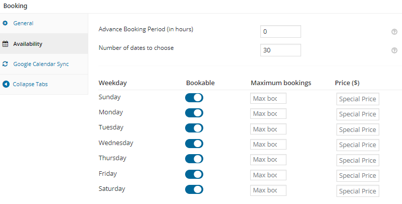 Setup time slot prices - Tyche Softwares Documentation