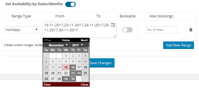 How to setup holidays/blackout dates at the product level - Tyche Softwares Documentation
