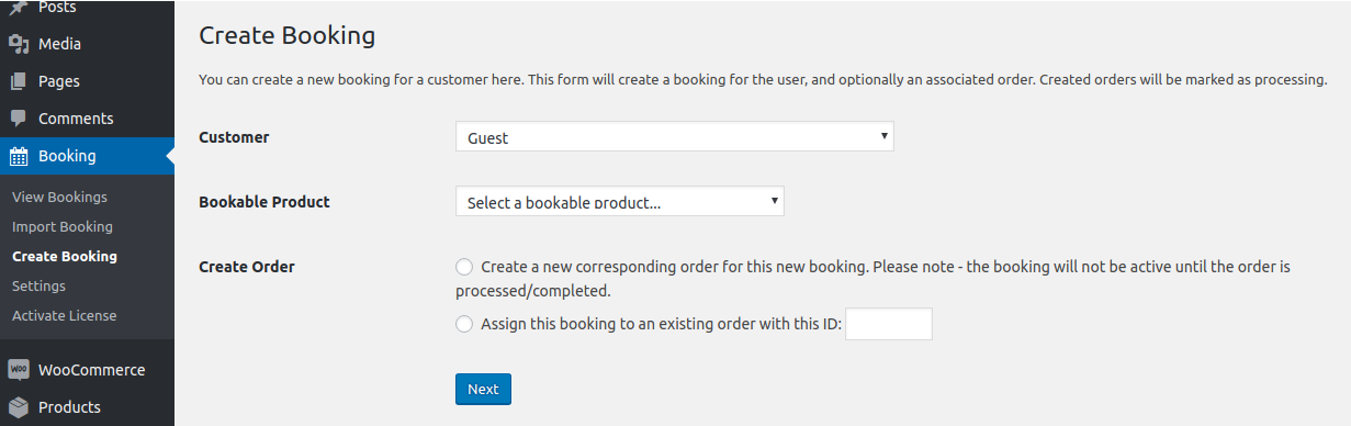 Create a manual booking for the bookable products in admin - Tyche Softwares Documentation